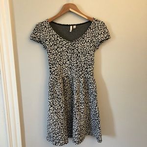 Frenchi BW Leopard Print Skater Dress